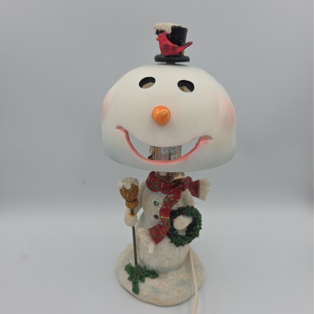 VTG‎ 12" Favorite Things Decorative Hand Painted Snowman Table Lamp Christmas